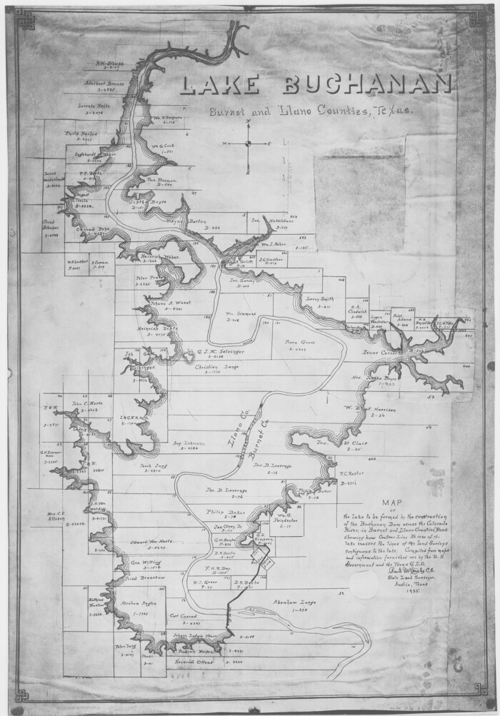 3136, Lake Buchanan, Burnet and Llano Counties, Texas, General Map Collection