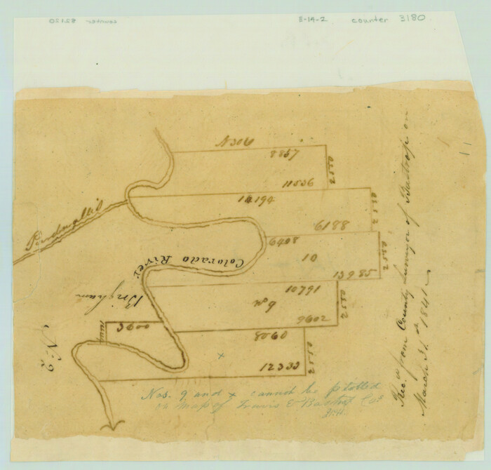 3180, [Surveys in the Travis District along the Colorado River], General Map Collection