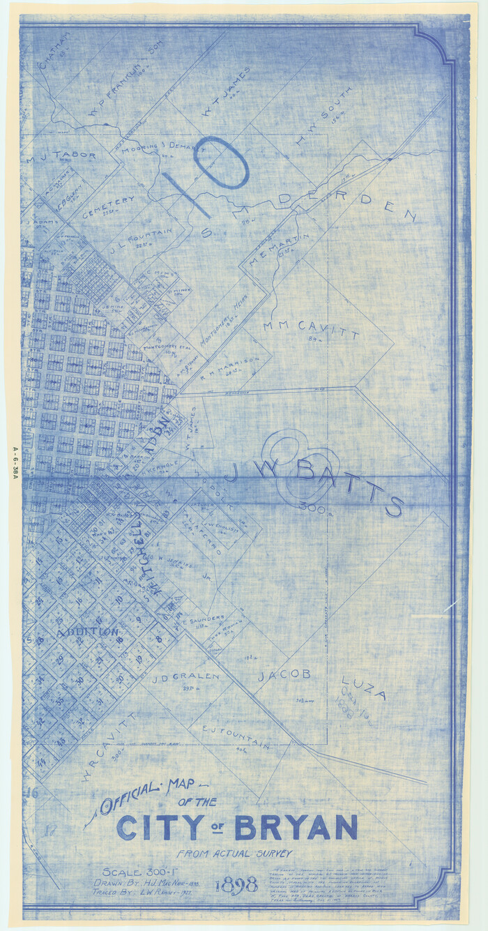 3203, Official Map of the City of Bryan from Actual Survey [East half], General Map Collection