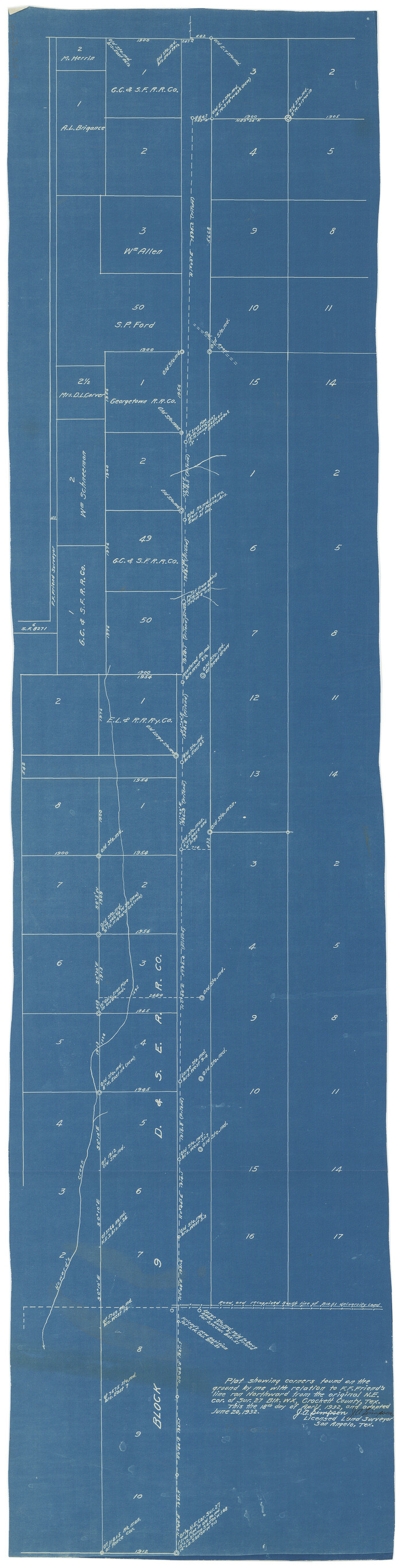 3219, [Sketch for Mineral Applications 26885-6 - Reagan and Crockett Cos., W. H. Bland], General Map Collection