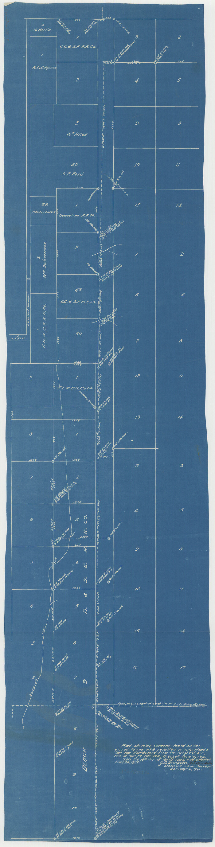 3219, [Sketch for Mineral Applications 26885-6 - Reagan and Crockett Cos., W. H. Bland], General Map Collection