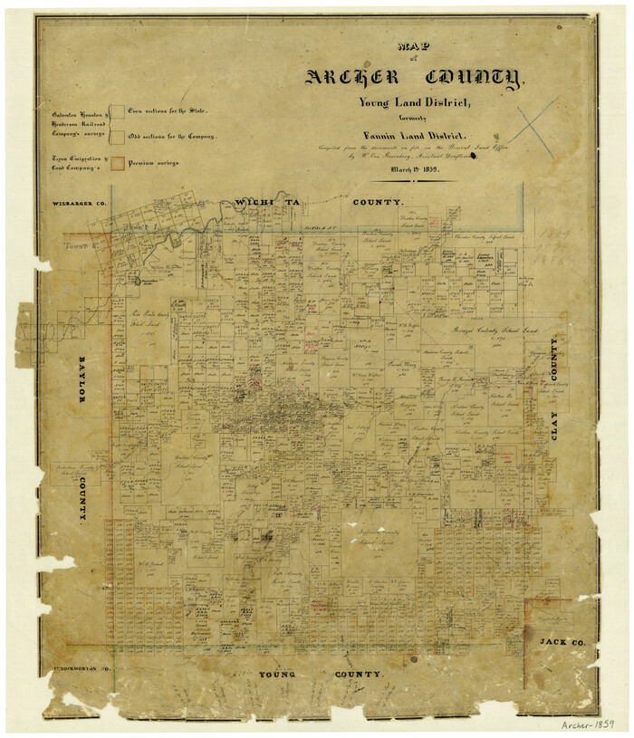 3237, Map of Archer County, Young Land District, formerly Fannin Land District, General Map Collection