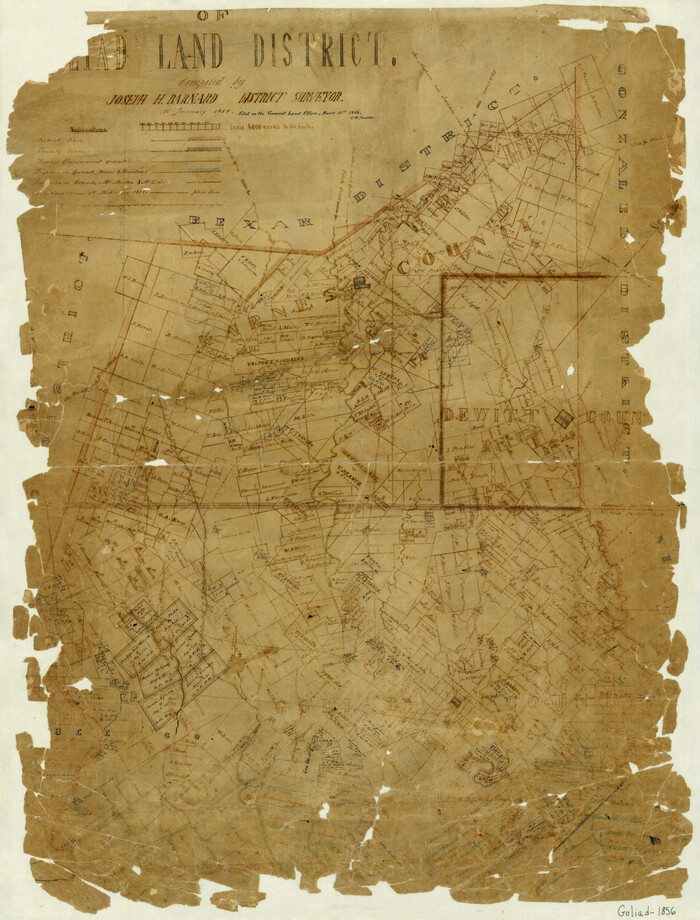 3586, [Map] of Goliad Land District, General Map Collection