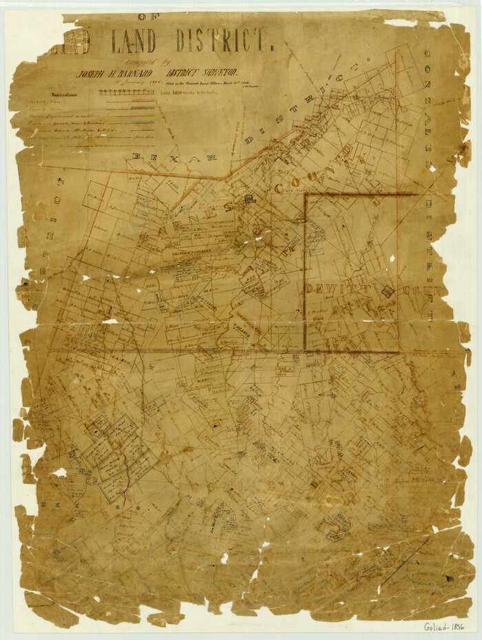 3586, [Map] of Goliad Land District, General Map Collection