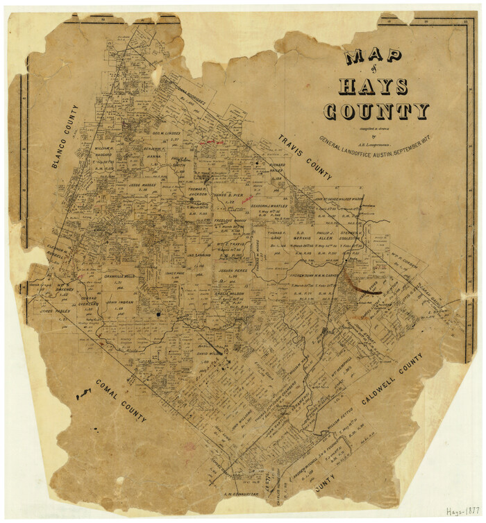 3646, Map of Hays County, General Map Collection