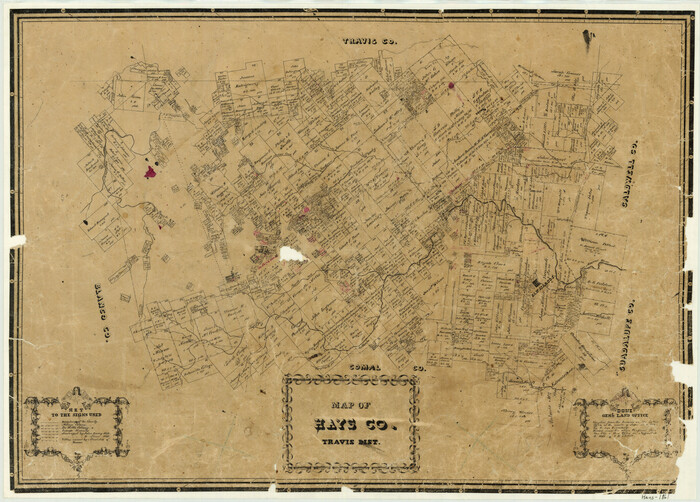 3648, Map of Hays County Travis District, General Map Collection