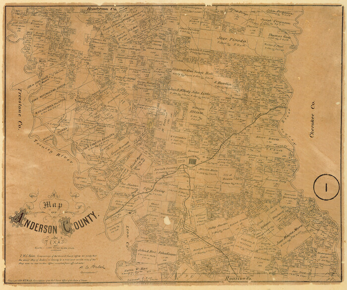 377, Map of Anderson County, Texas