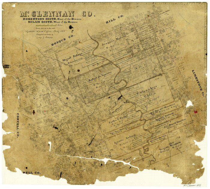 3864, McClennan County Robertson District East of the Brazos Milam District West of the Brazos, General Map Collection
