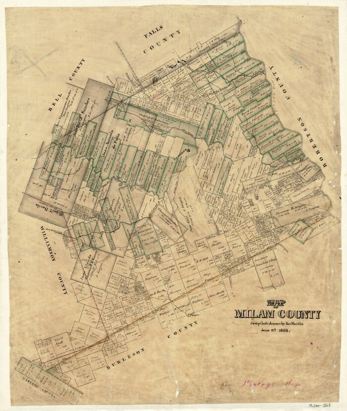 3882, Map of Milam County, General Map Collection