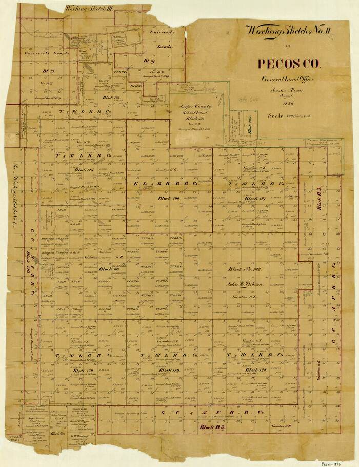 3953, Working Sketch No. II in Pecos County, General Map Collection
