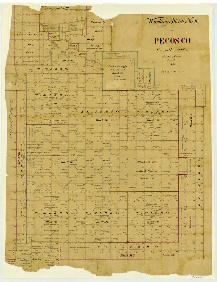 3953, Working Sketch No. II in Pecos County, General Map Collection