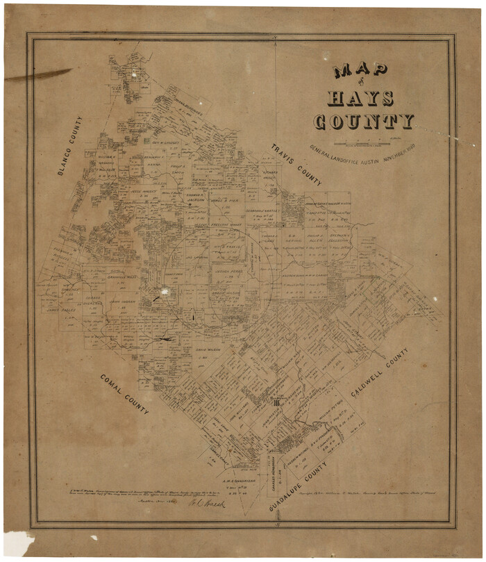 401, Map of Hays County, Texas, Maddox Collection