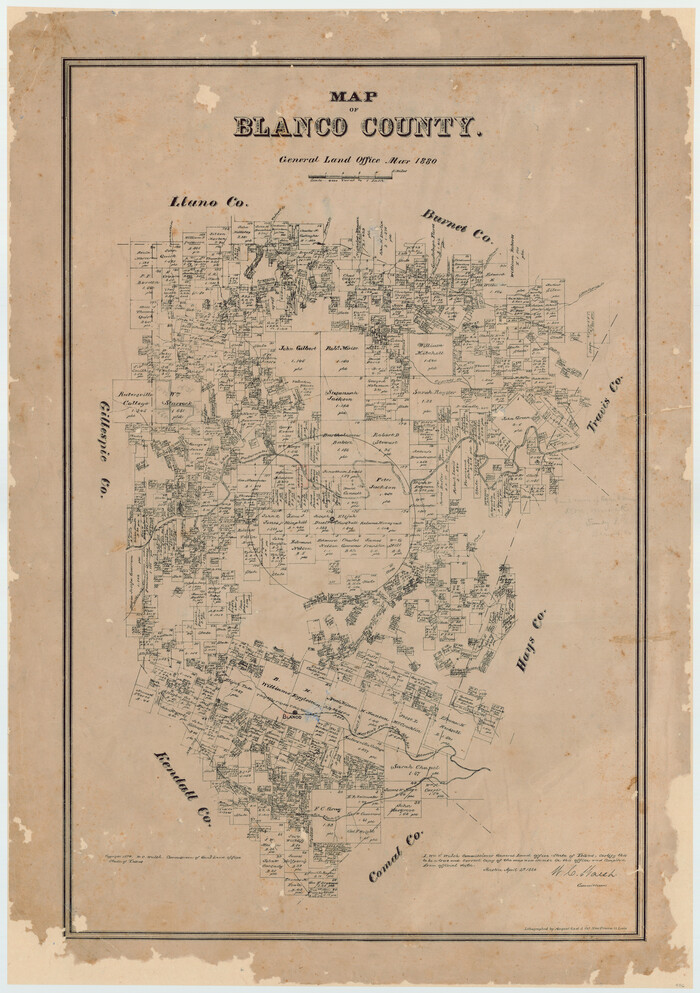 406, Map of Blanco County, Texas, Maddox Collection