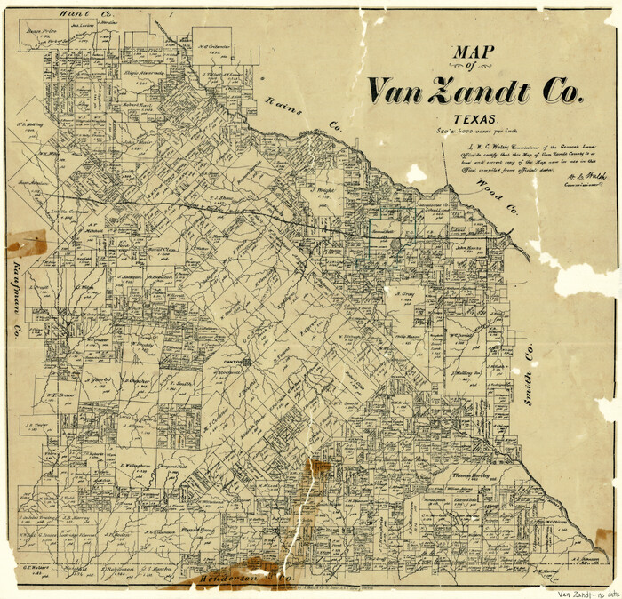 4113, Map of Van Zandt County Texas, General Map Collection
