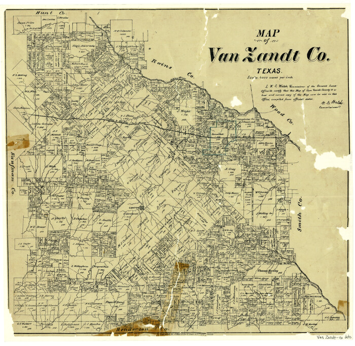 4113, Map of Van Zandt County Texas, General Map Collection