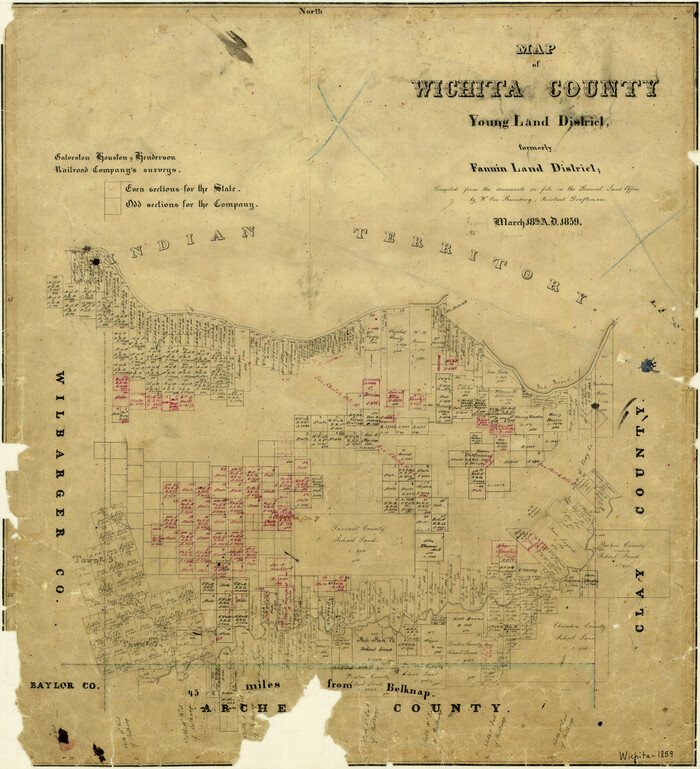 4141, Map of Wichita County Young Land District, formerly Fannin Land District, General Map Collection
