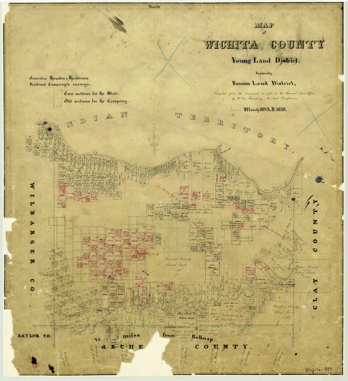 4141, Map of Wichita County Young Land District, formerly Fannin Land District, General Map Collection