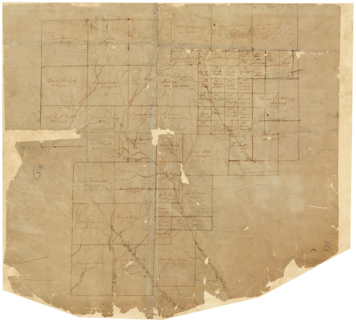 44, [Surveys on the Sabine River, Sulphur Fork of the Red River, and the Bois d'Arc River for Johnson, Williams, and Peebles' contract and G. W. Smyth, commissioner], General Map Collection