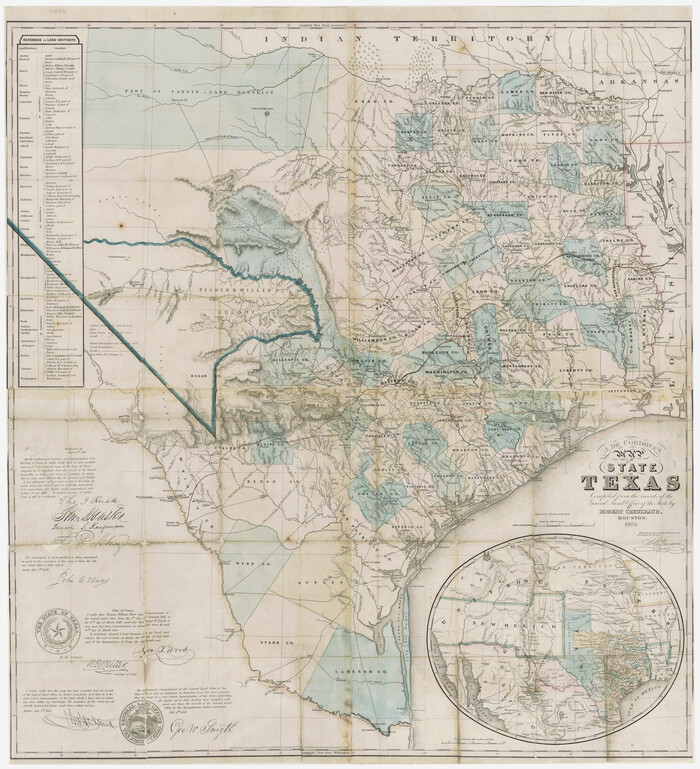 442, J. De Cordova's Map of the State of Texas Compiled from the records of the General Land Office of the State, General Map Collection