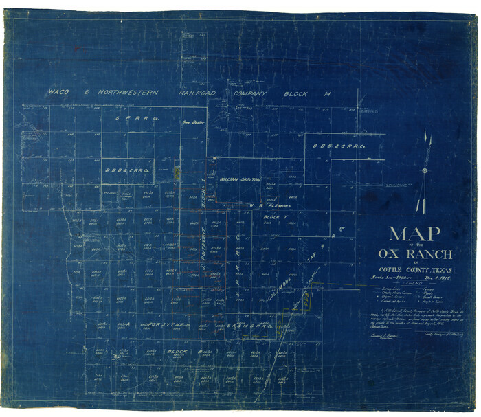 4438, Map of the O-X Ranch in Cottle County, Texas, Maddox Collection