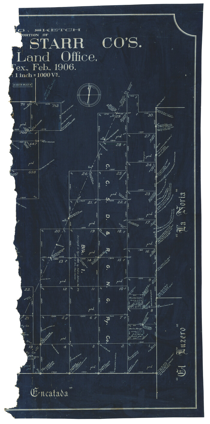 4447, [Working Sketch of a portion of Hidalgo & Starr Co's.], Maddox Collection