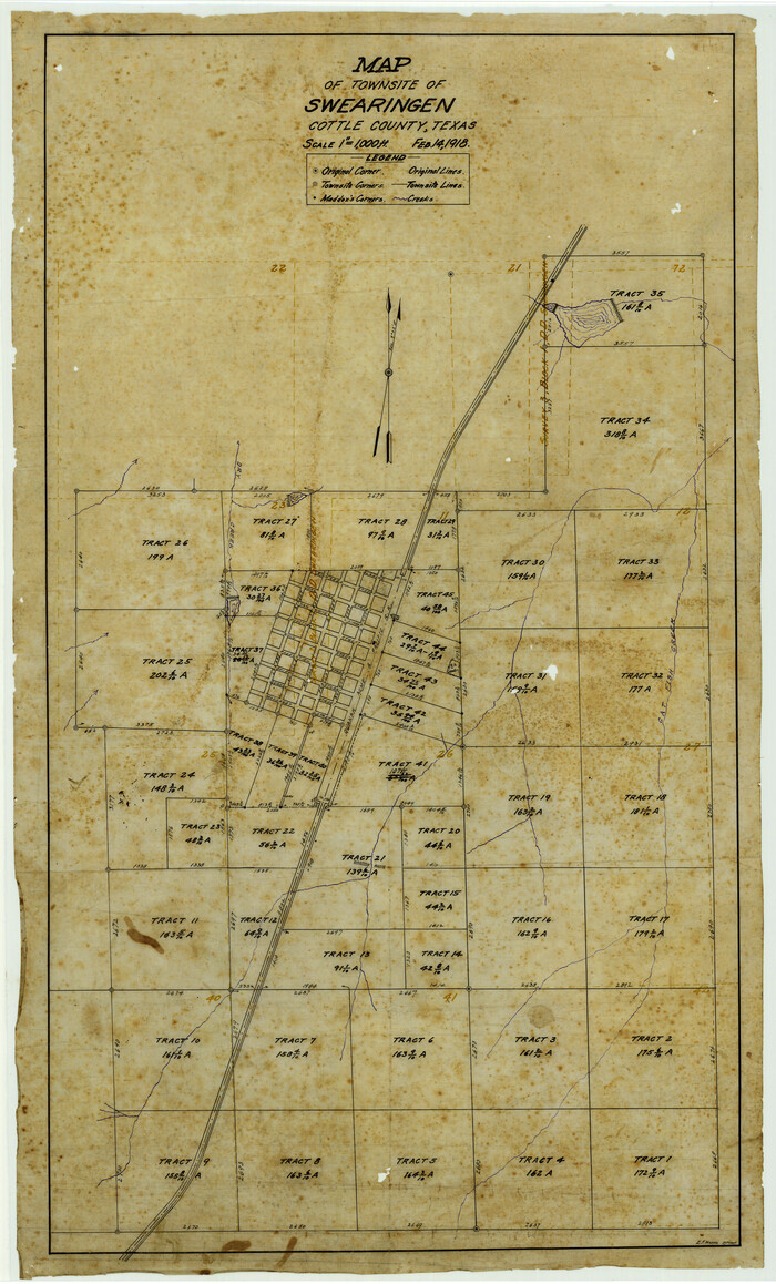 4464, Map of Townsite of Swearingen, Cottle County, Texas, Maddox Collection