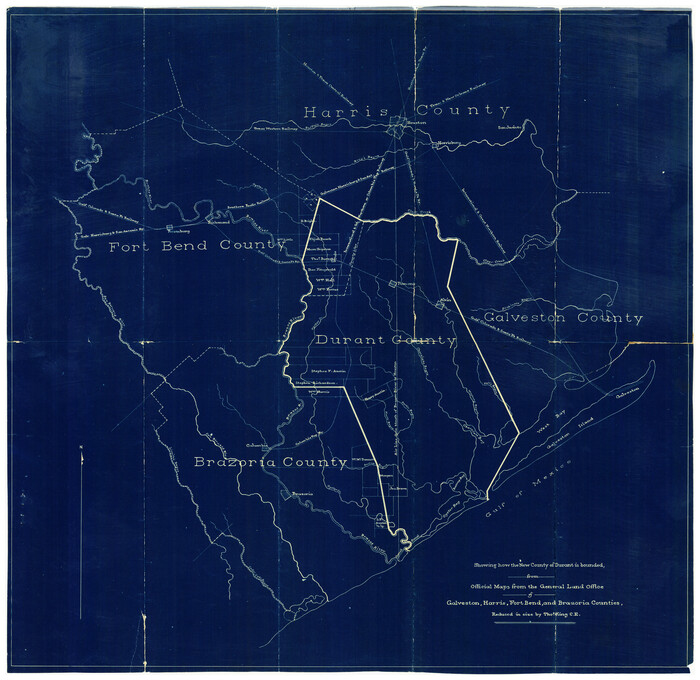 4473, Showing how the New County of Durant is bounded, from Official Maps from the General Land Office of Galveston, Harris, Fort Bend, and Brazoria Counties, Maddox Collection