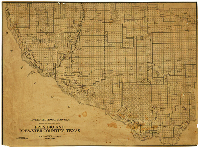 4475, Revised Sectional Map No. 6 showing land surveys in parts of Presidio and Brewster Counties, Texas, Maddox Collection