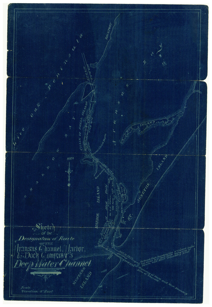 4495, Sketch of the Designation of Route of the Aransas Channel Harbor & Dock Company's Deep Water Channel, Maddox Collection