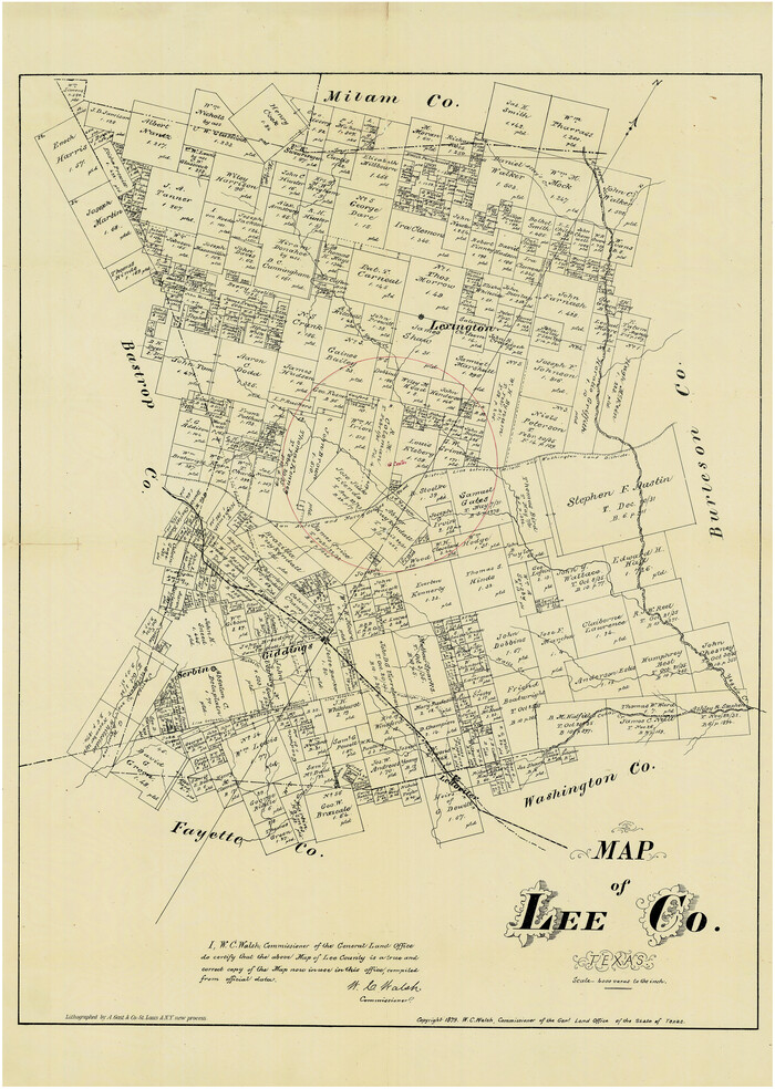 4578, Map of Lee County Texas, General Map Collection
