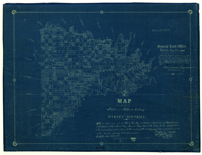 4657, Map of a part of Fisher and Miller's Colony - Harvey's District, General Map Collection