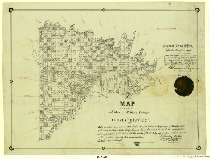 4658, Map of a part of Fisher and Miller's Colony - Harvey's District, General Map Collection