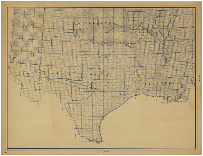 4668, [Grid Map Showing Texas, Louisiana, Arkansas, Mississippi and portions of New Mexico, Oklahoma and Tennessee], General Map Collection