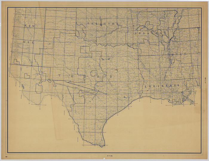 4668, [Grid Map Showing Texas, Louisiana, Arkansas, Mississippi and portions of New Mexico, Oklahoma and Tennessee], General Map Collection