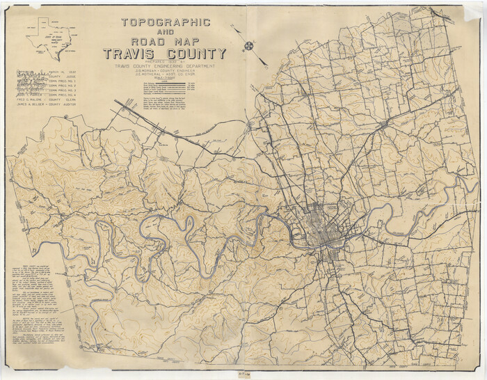 4673, Topographic and Road Map, Travis County, General Map Collection
