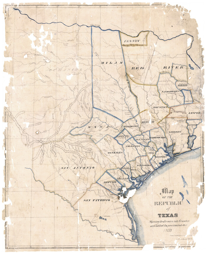 476, Map of the Republic of Texas shewing [sic] its division into Counties and Latest Improvements too, General Map Collection