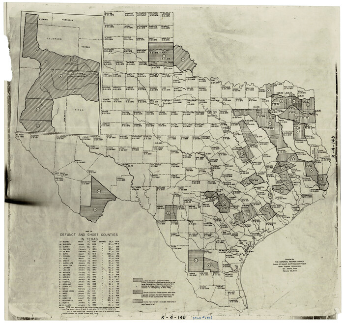 4805, Map of Defunct and Ghost Counties in Texas, General Map Collection