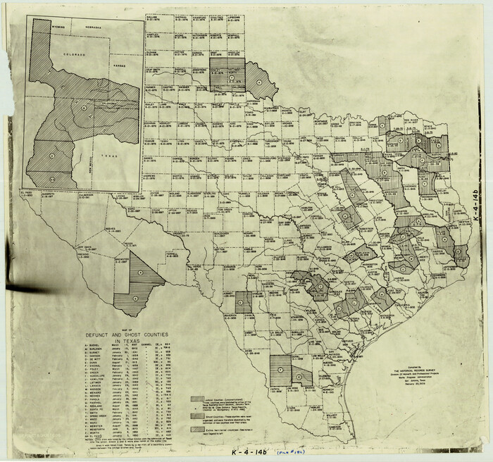 4805, Map of Defunct and Ghost Counties in Texas, General Map Collection