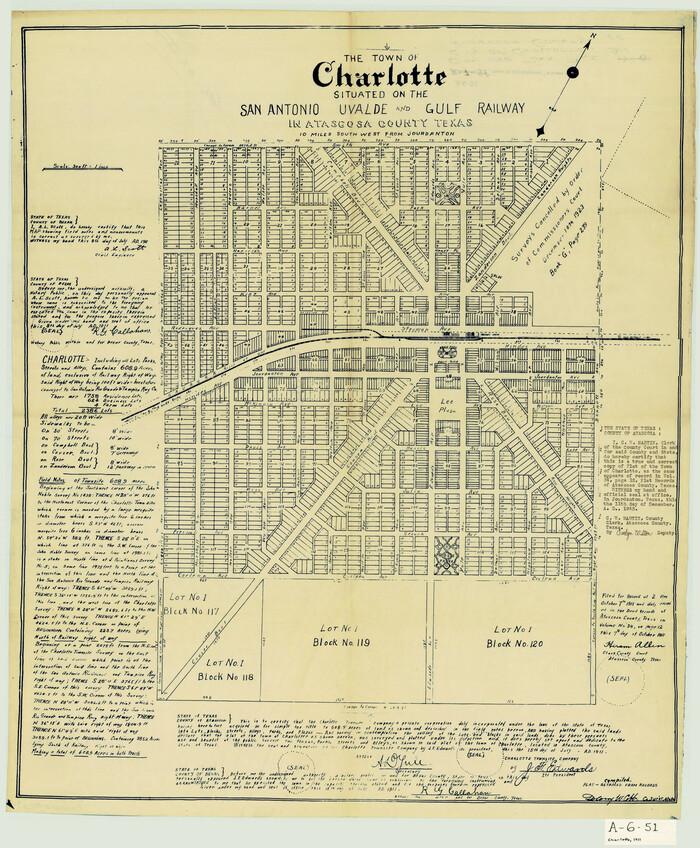 4823, The Town of Charlotte Situated on the San Antonio, Uvalde and Gulf Railway in Atascosa County, Texas, General Map Collection