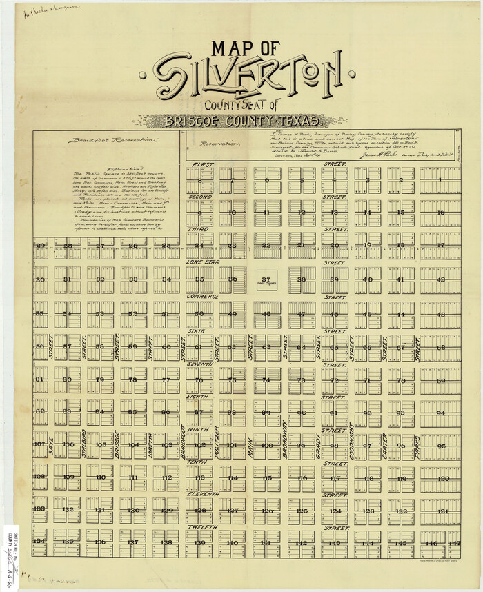4832, Map of Silverton, County Seat of Briscoe County, Texas, General Map Collection
