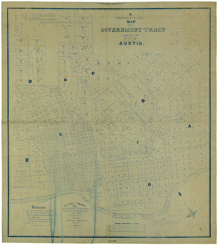 4833, A Topographical Map of the Government Tract Adjoining the City of Austin, General Map Collection