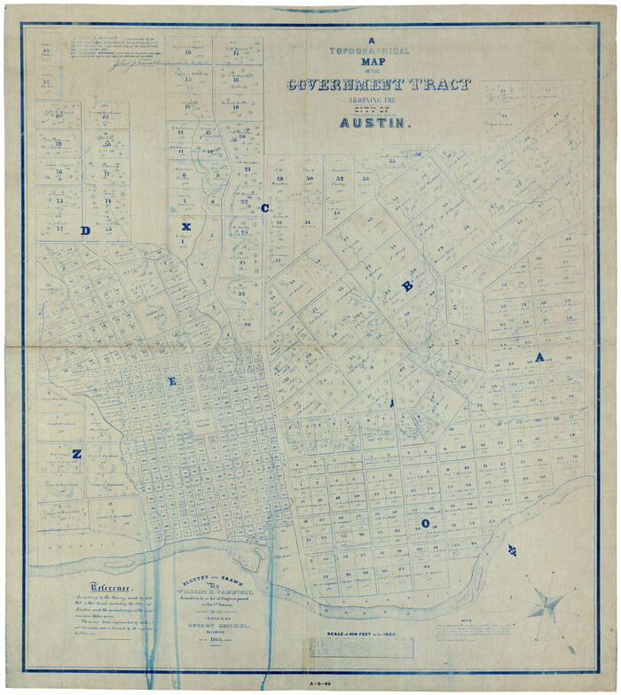 4833, A Topographical Map of the Government Tract Adjoining the City of Austin, General Map Collection
