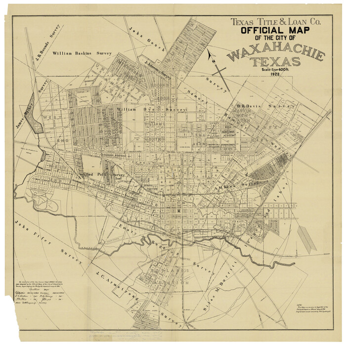 4841, Official Map of the City of Waxahachie, Texas, General Map Collection
