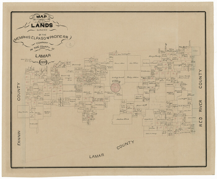 4844, Map of the Lands Surveyed by the Memphis, El Paso & Pacific R.R. Company, General Map Collection
