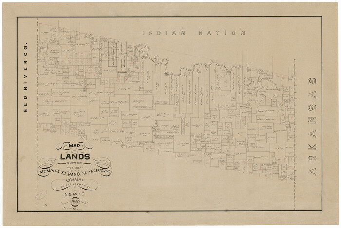 4845, Map of the Lands Surveyed by the Memphis, El Paso & Pacific R.R. Company, General Map Collection
