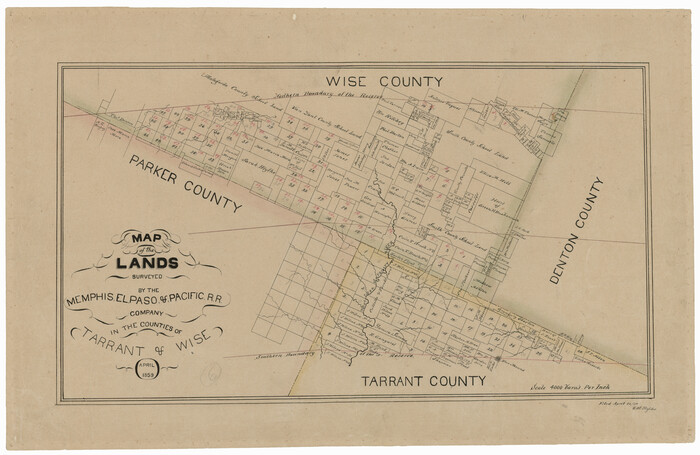 4849, Map of the Lands Surveyed by the Memphis, El Paso & Pacific R.R. Company, General Map Collection
