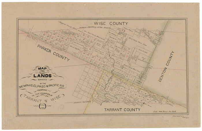 4849, Map of the Lands Surveyed by the Memphis, El Paso & Pacific R.R. Company, General Map Collection