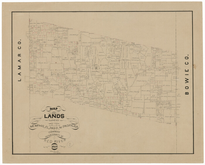 4851, Map of the Lands Surveyed by the Memphis, El Paso & Pacific R.R. Company, General Map Collection
