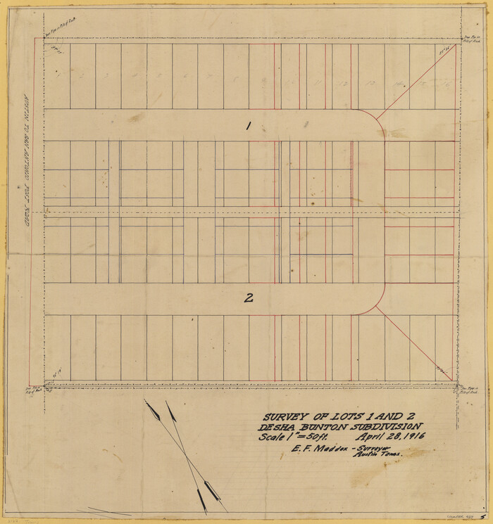 487, Survey of Lots 1 and 2, Desha Bunton Subdivision, Maddox Collection