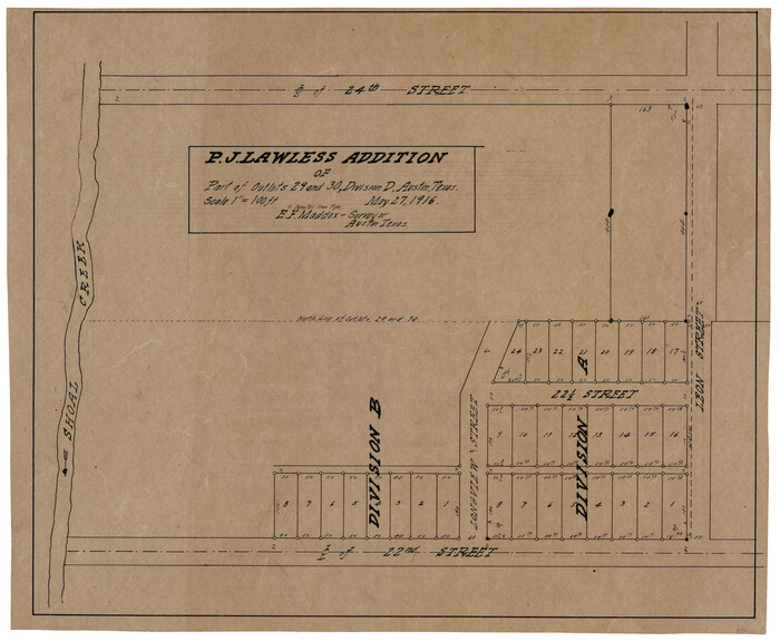 502, P.J. Lawless Addition of Part of Outlots 29 and 30, Division D, Austin, Texas., Maddox Collection